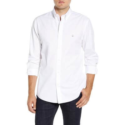 Nordstrom Shop Smartcare(TM) Traditional Fit Twill Boat Shirt, White