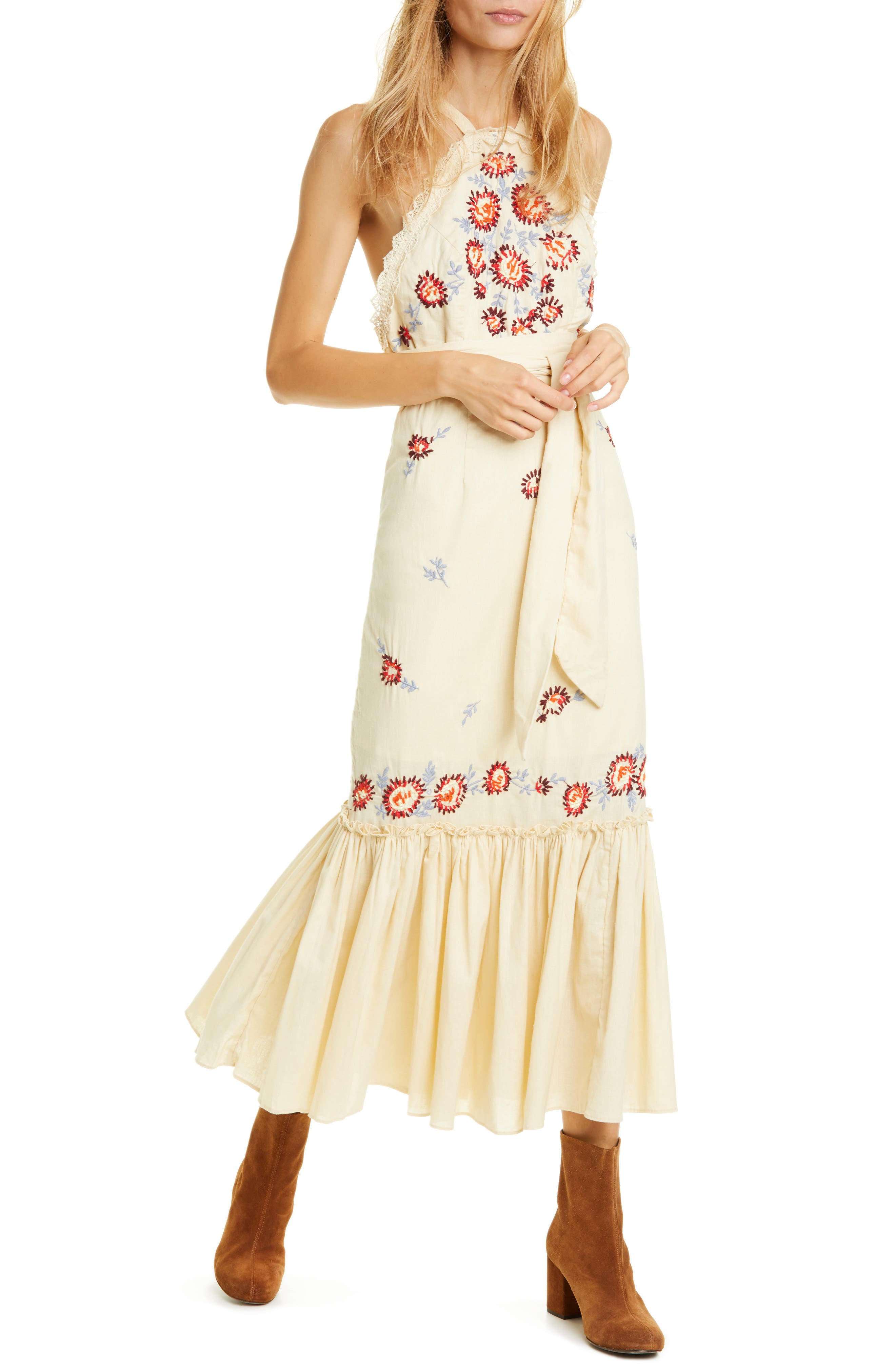 Free People Chrysanthemum Kiss Maxi Dress, Ivory