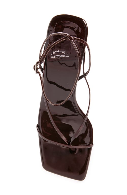 Jeffrey Campbell Fluxx Sandal In Brown Patent