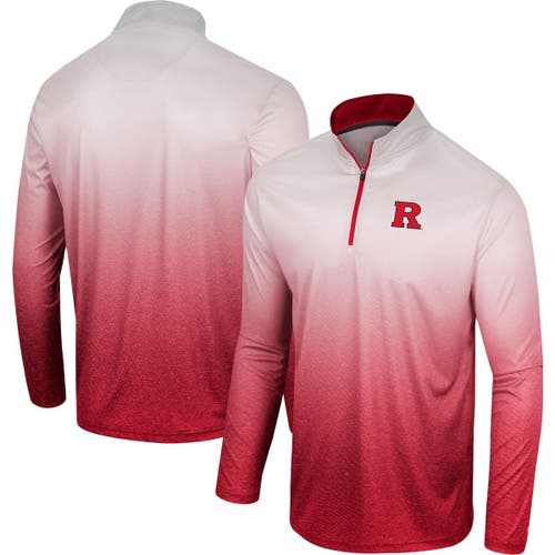 Men's Colosseum Scarlet/White Rutgers Scarlet Knights Laws of Physics Quarter-Zip Windshirt