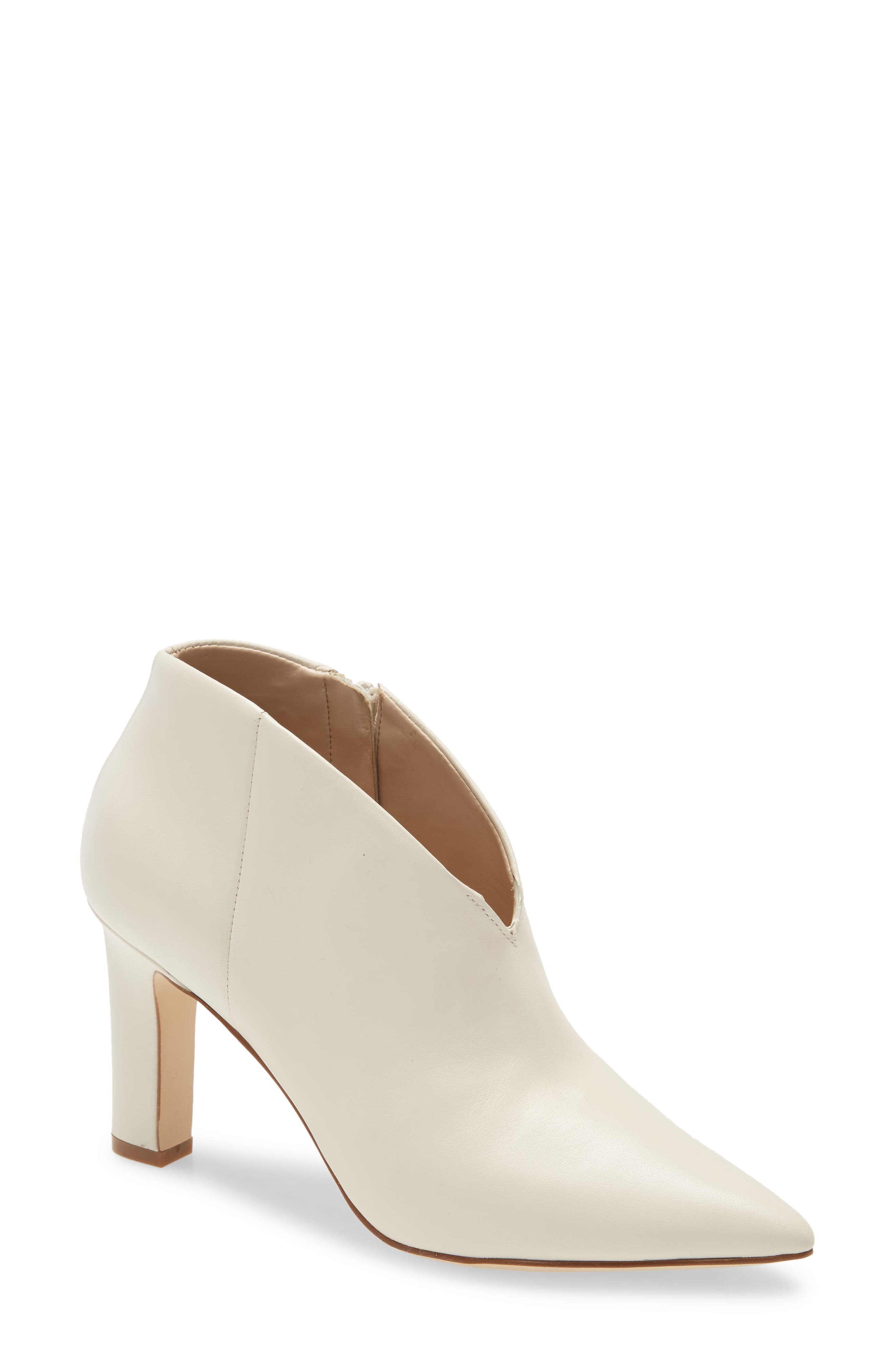 white sandal booties