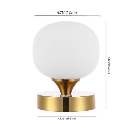 Jonathan Y Owen Bohemian Farmhouse Iron Rechargeable Integrated Portable Led Table Lamp In Brass Gold