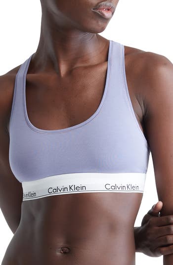 Calvin Klein Women's Cotton Stretch Unlined Bralette Sports Racerback Bra  2-Pack