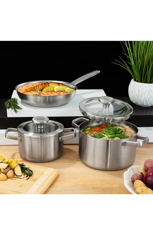 Berghoff Graphite 5-piece Recycled Stainless Steel Stockpot And Fry Pan Set In Silver