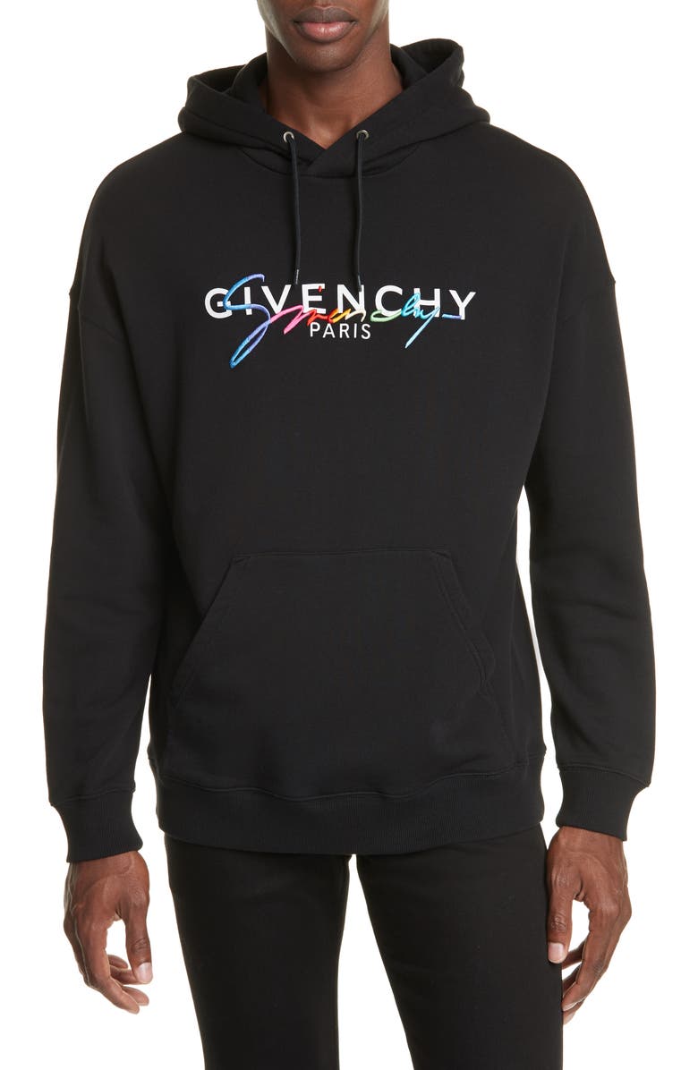 Givenchy Embroidered Rainbow Logo Hooded Sweatshirt | Nordstrom