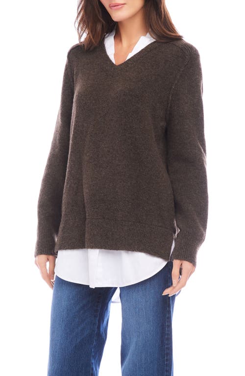 KAREN KANE KAREN KANE MIXED MEDIA LAYERED SWEATER 