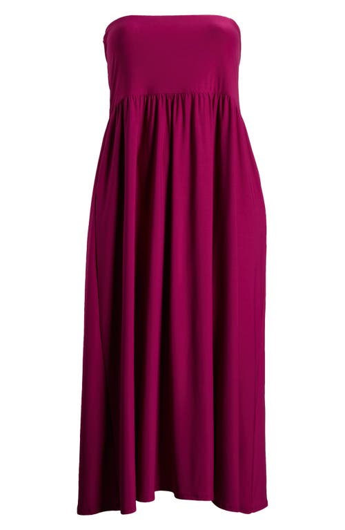 24seven Comfort Apparel Foldover Maxi Skirt In Magenta