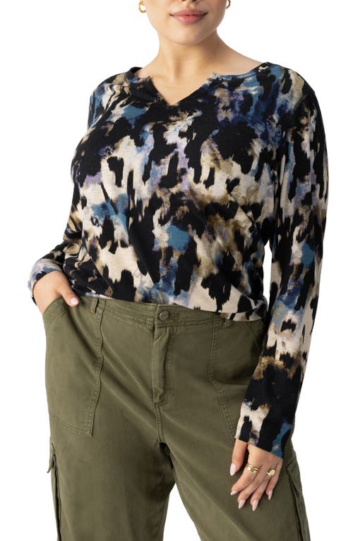 Shop Sanctuary Perfect Notch Print Long Sleeve T-shirt In Midnight Sky