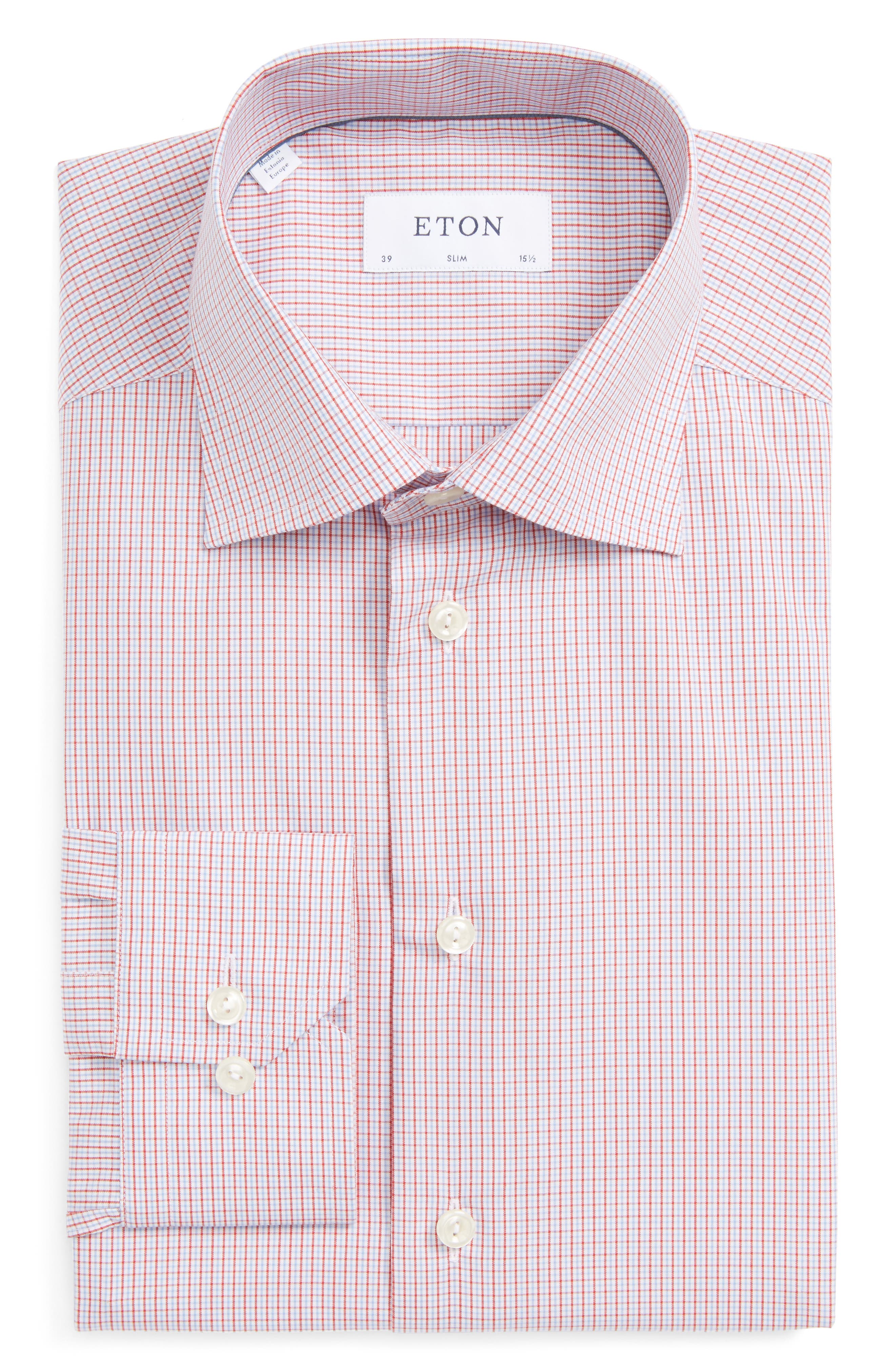 Eton Slim Fit Check Dress Shirt Nordstrom