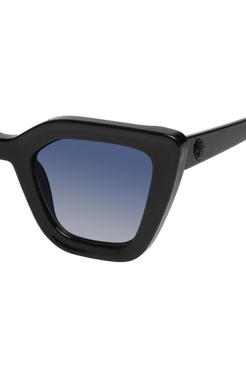Shop Kurt Geiger London 51mm Cat Eye Sunglasses In Black Crystal Blue/navy