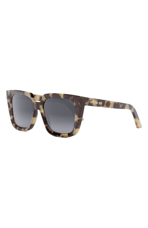 Dior Midnight S1i 24p3 Square Polarized Sunglasses In Havana/smoke Polarized
