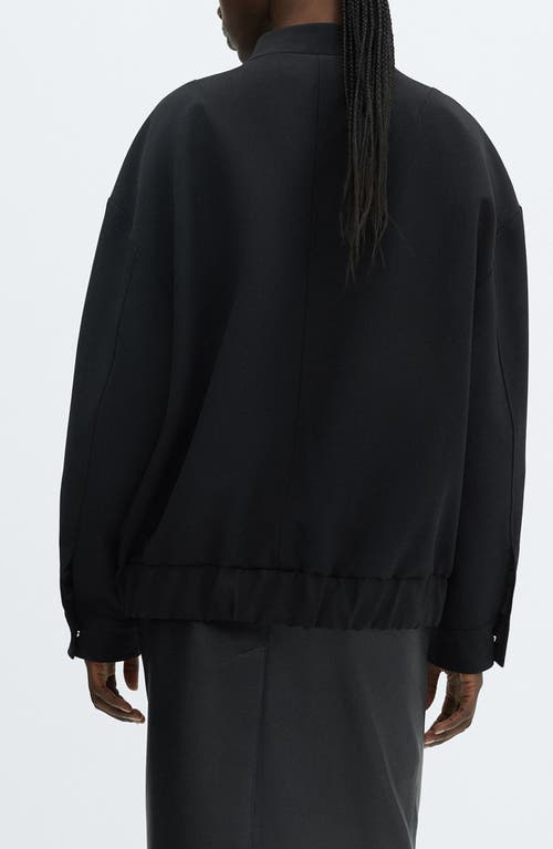 Shop Mango Oversize Bomber Jacket In Black