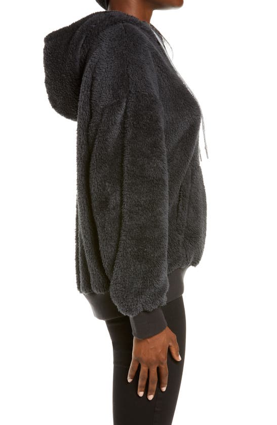 Shop Ugg Lorya Double Face Fleece Hoodie In Ink Black