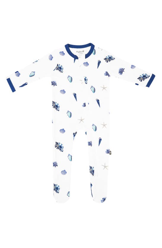 Kyte Baby Sea Shell Zip-up Footie In Royal Shell