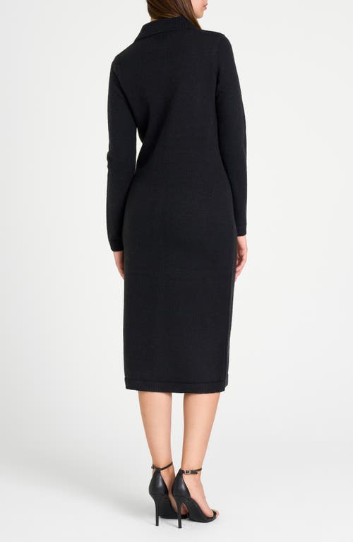 Shop Wayf Morgan Long Sleeve Midi Sweater Dress In Black