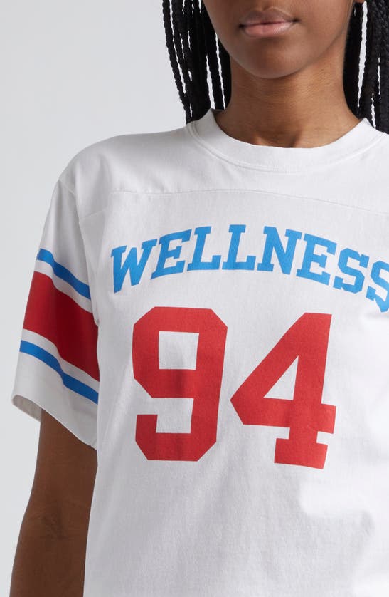 Shop Sporty And Rich Sporty & Rich Wellness 94 Rugby Graphic Cotton T-shirt In White