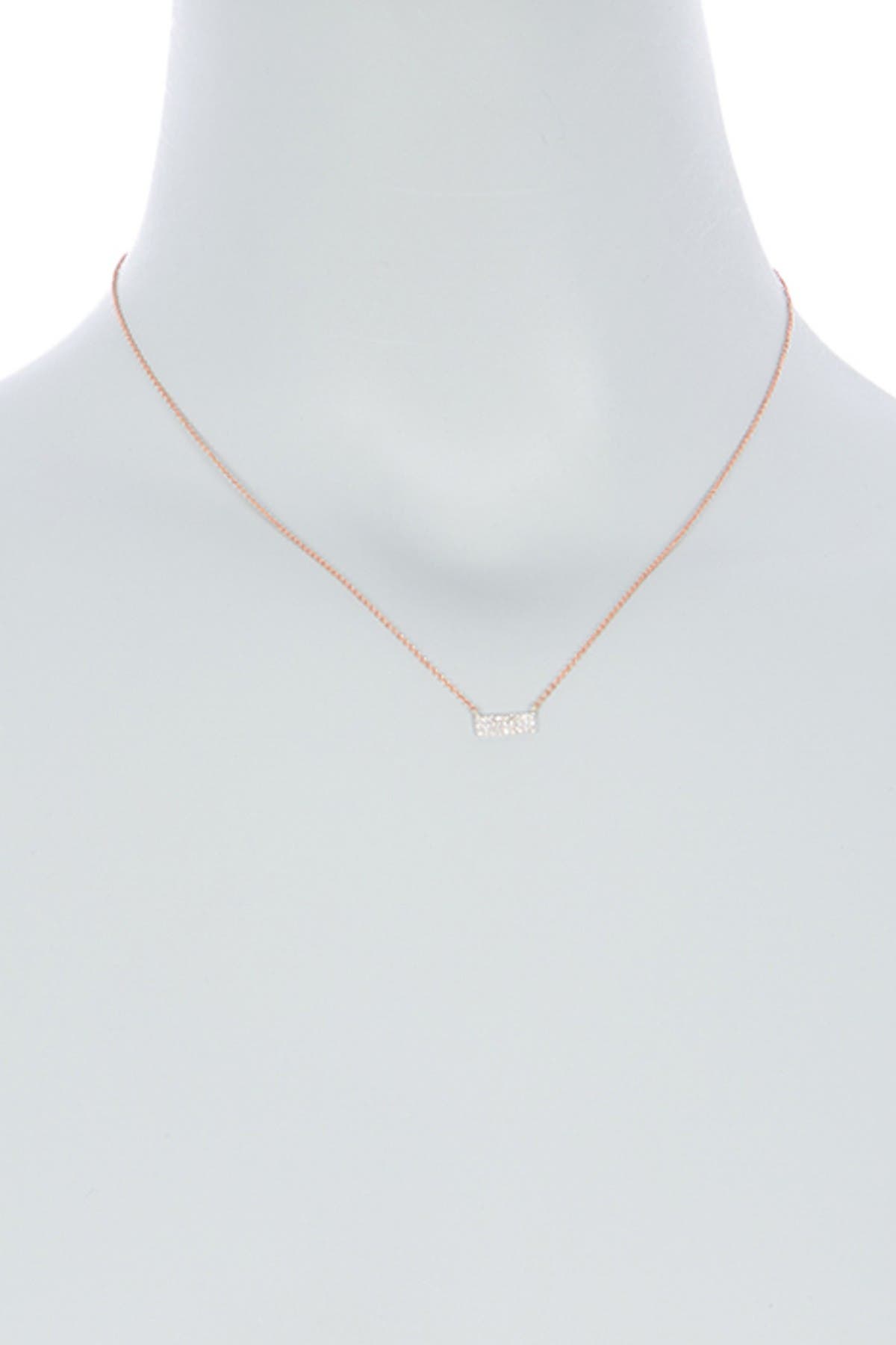 Meira T 14k Rose Gold Pave Diamond Bar Pendant Necklace In Open Red