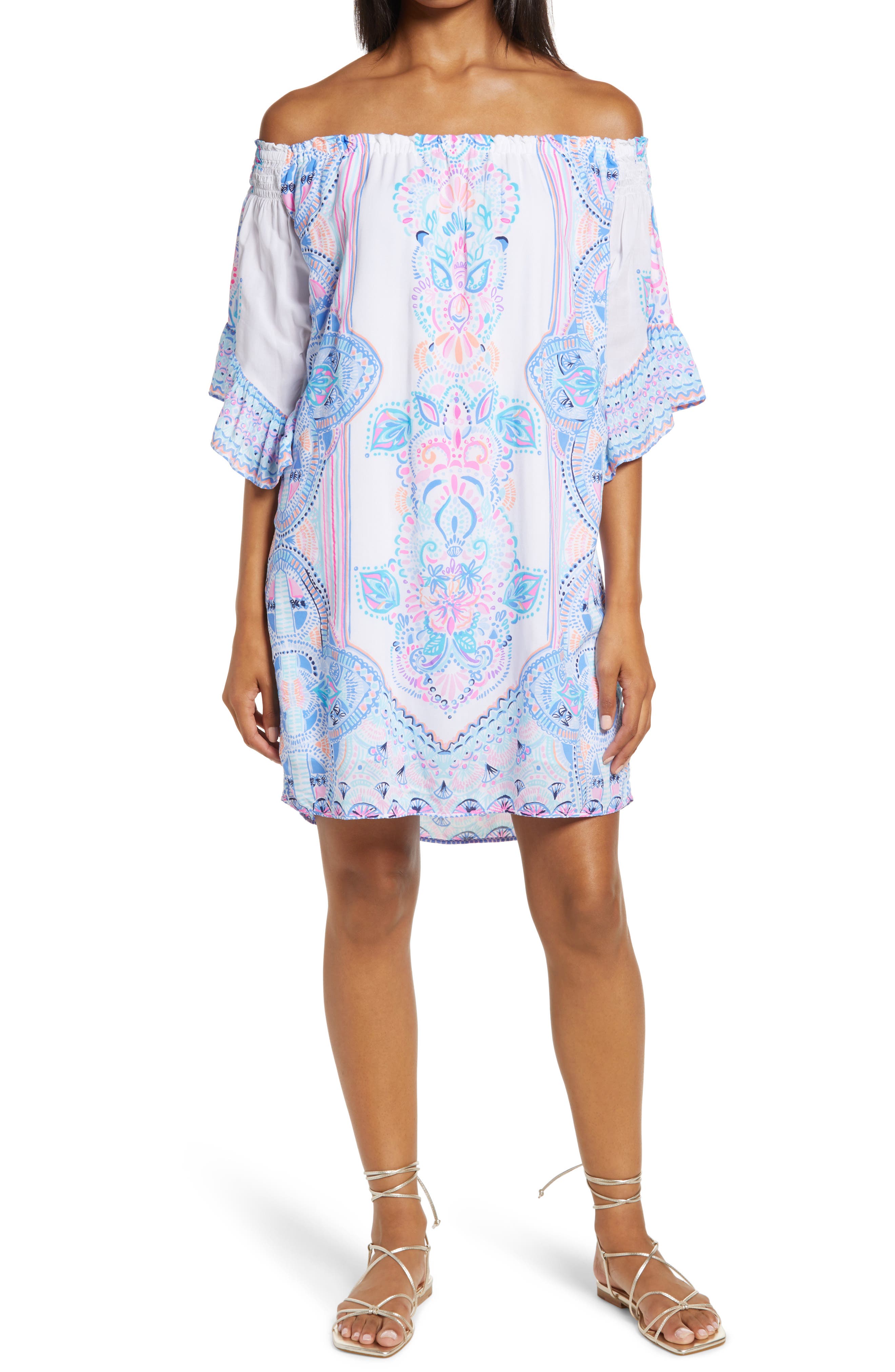 lilly pulitzer off shoulder dress