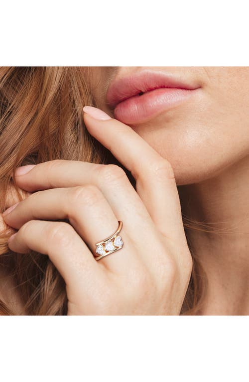 Delmar Set Of 3 Trio Heart Diamond Rings In Multi