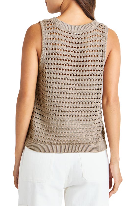 Splendid Asher Open Knit Sleeveless Top In Rattan