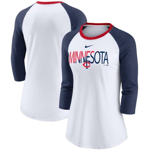 Women's Touch White/Navy Milwaukee Brewers Base Runner 3/4-Sleeve V-Neck T- Shirt