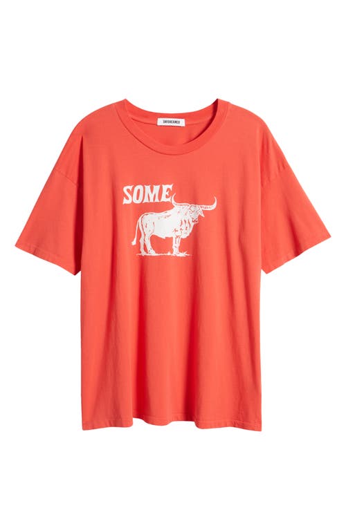 Shop Daydreamer Some Bull Jersey Graphic T-shirt In Vintage Red