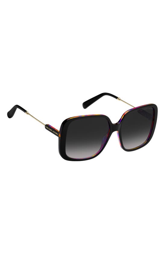 Shop Marc Jacobs 57mm Square Sunglasses In Black/ Grey Shaded