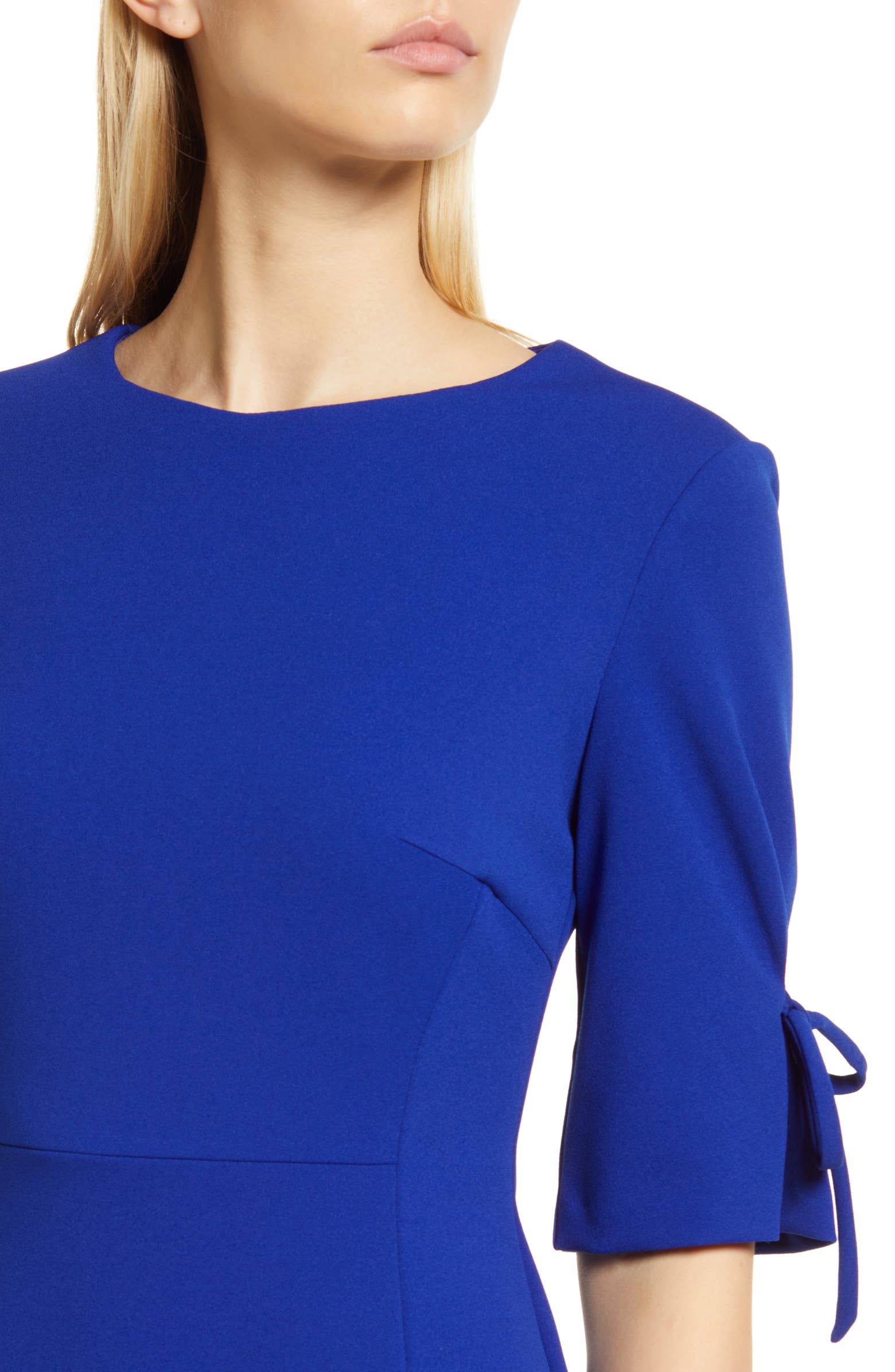 Connected Apparel Tie Sleeve Sheath Dress | Nordstrom