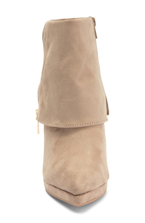 Shop Wild Diva Lounge Niko Foldover Cuff Bootie In Taupe