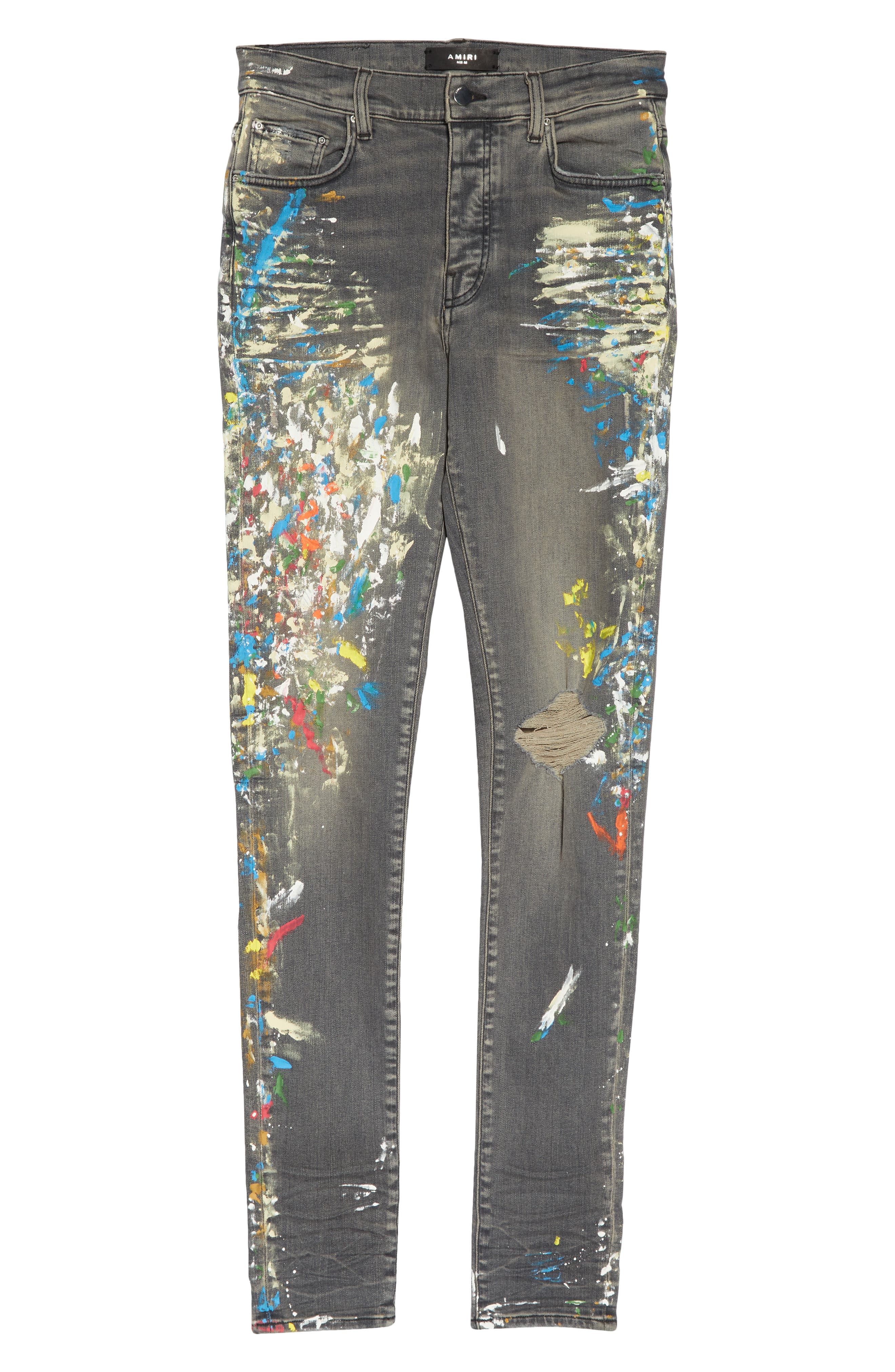 amiri jeans with flowers