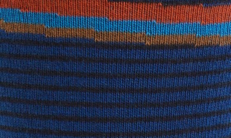 Shop Paul Smith Eli Stripe Cotton Blend Dress Socks In Navy