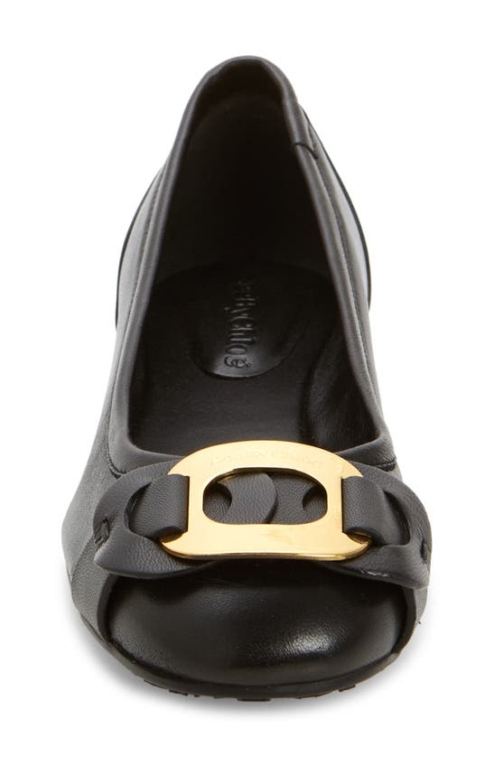 Shop See By Chloé Chany Flat In Black Shiny Gold
