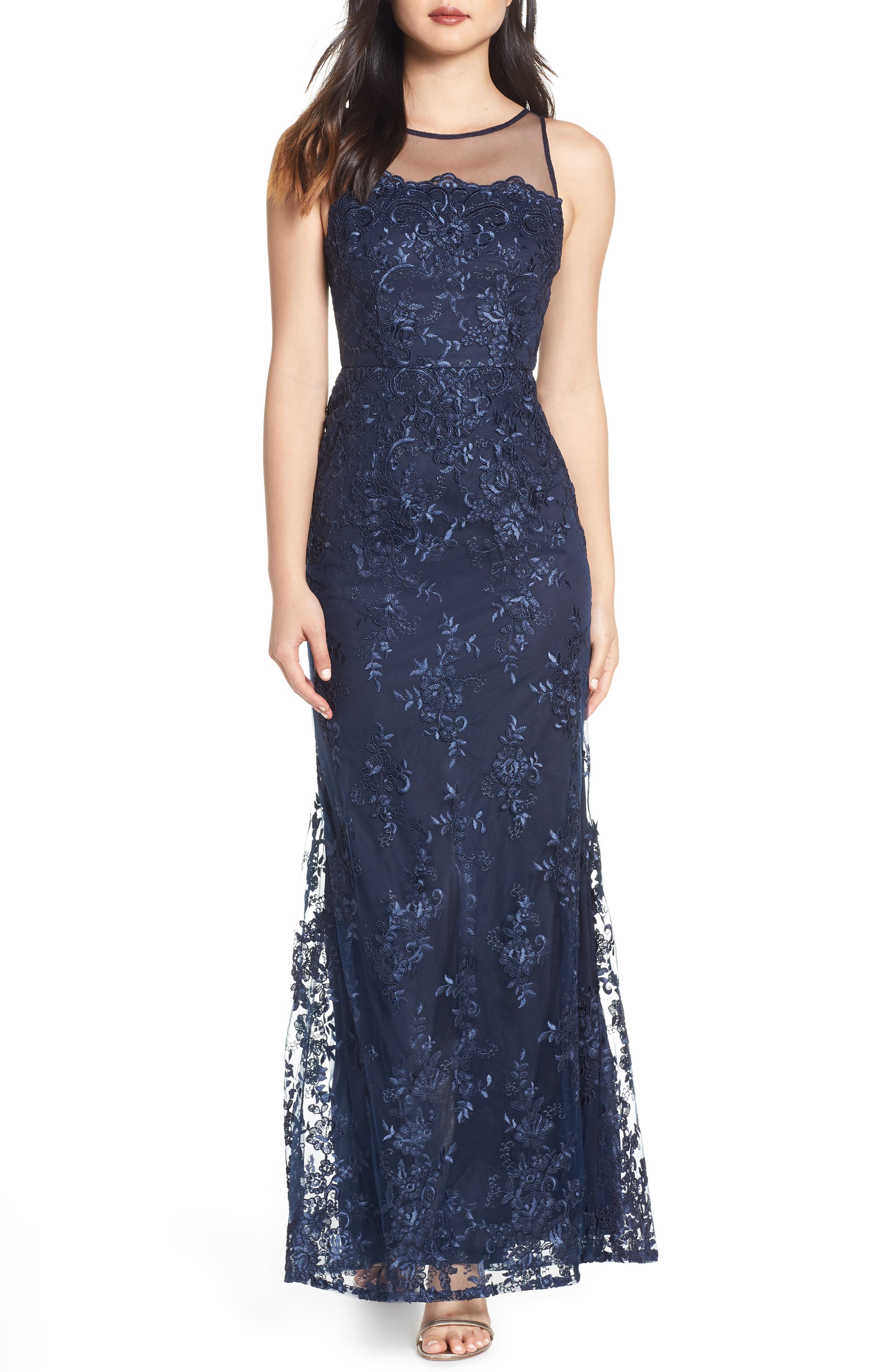 adrianna papell corded lace dress