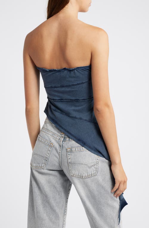 Shop Bdg Urban Outfitters Asymmetric Strapless Top In Navy