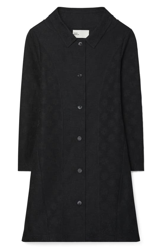 Tory Burch Daisy Cotton & Linen Coat In Black
