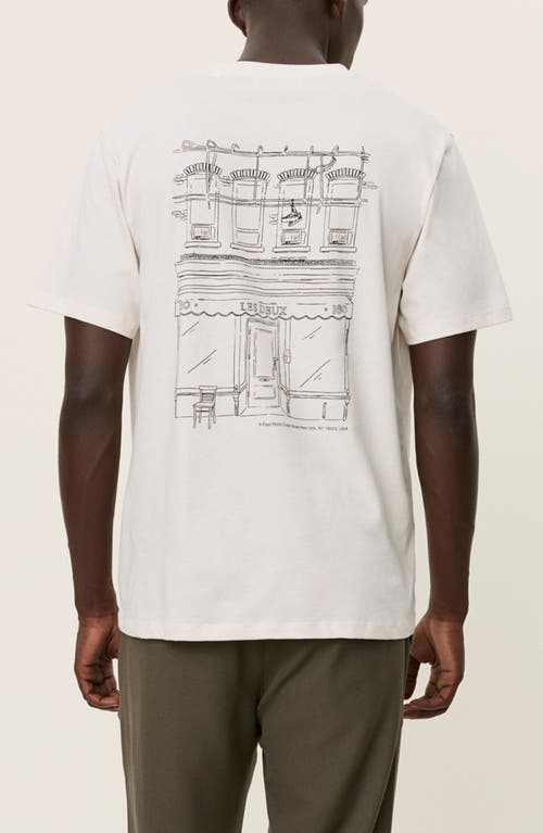 Shop Les Deux Neighborhood Cotton Graphic T-shirt In Ivory/black