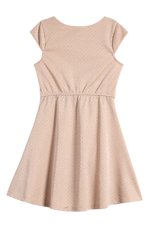 Ava & Yelly Kids' Mesh Insert Skater Dress In Cream