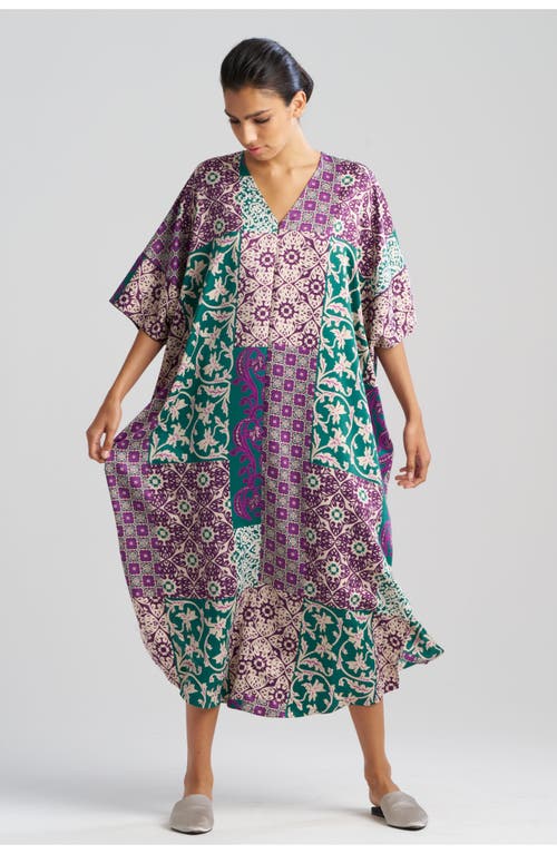 Natori Tapestry Zip Caftan in Purple Multi 