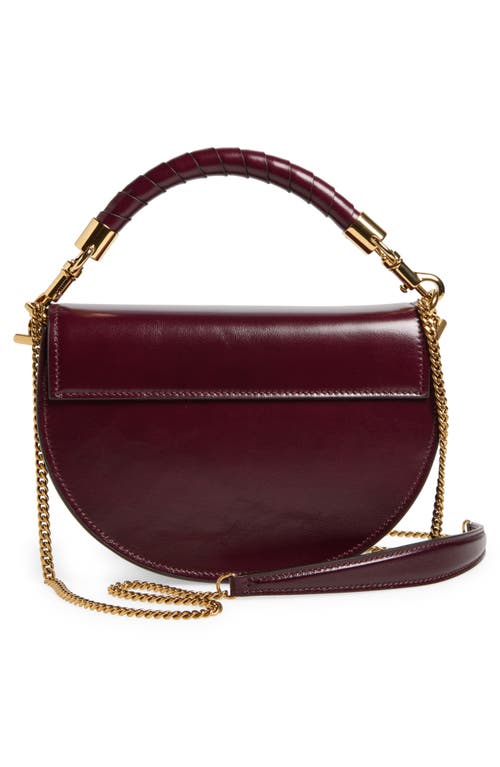 Shop Chloé Marcie Chain Shiny Leather Top Handle Bag In Dimness Purple