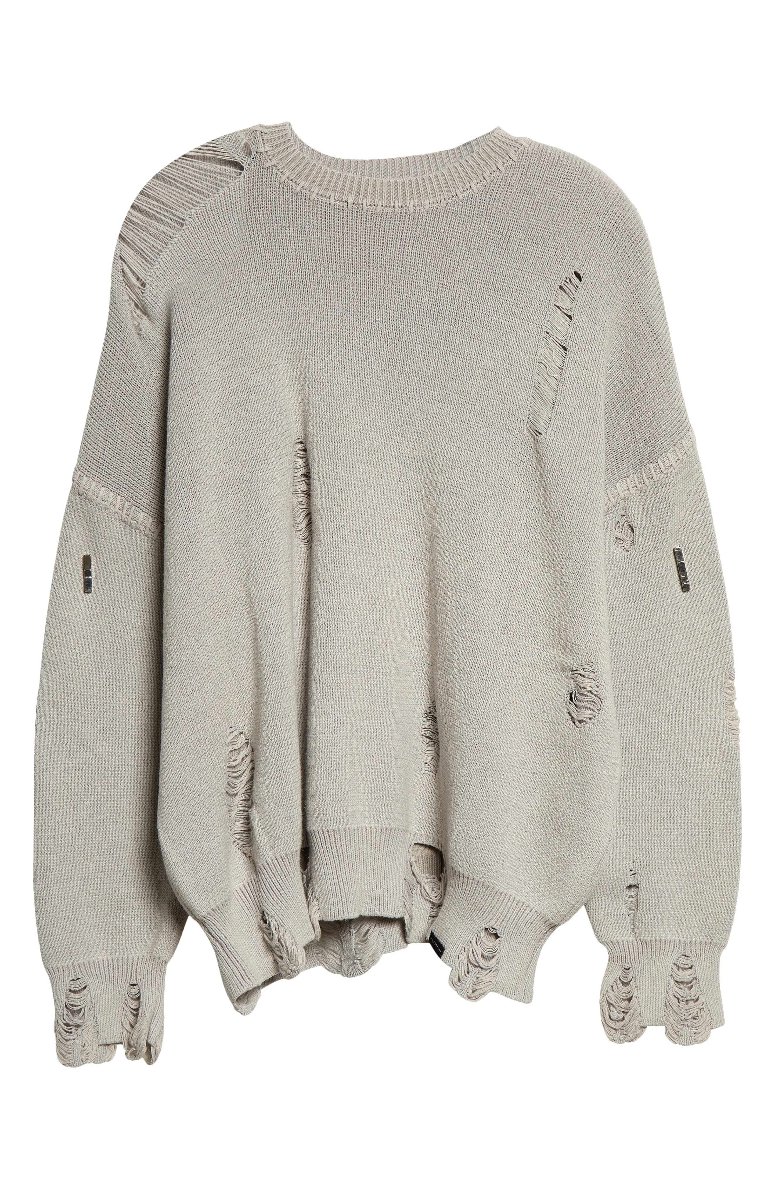F-LAGSTUF-F Damage Distressed Sweater in Gray | Smart Closet