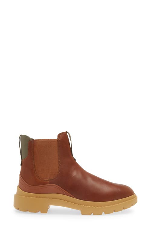 Shop Olukai Hehi Waterproof Chelsea Leather Lug Boot In Fox/hunter