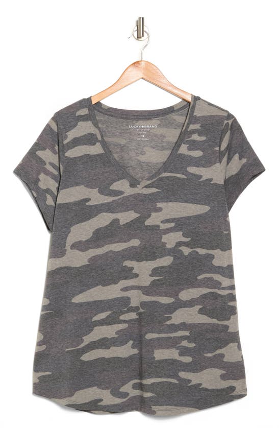 LUCKY BRAND LUCKY BRAND V-NECK CAMO T-SHIRT