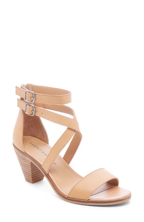 Lucky brand ressia leather cone heel sandals sale