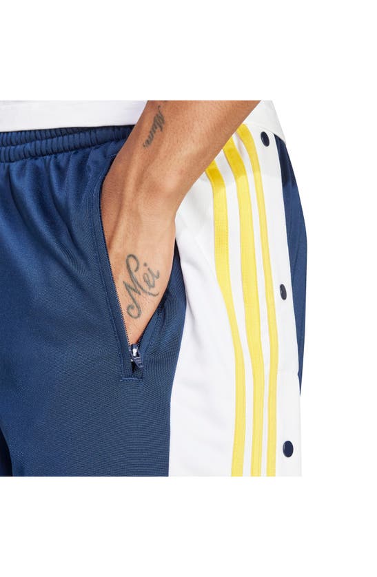 Shop Adidas Originals Adicolor Classics Adibreak Recycled Polyester Track Pants In Night Indigo/ Bold Gold/ White