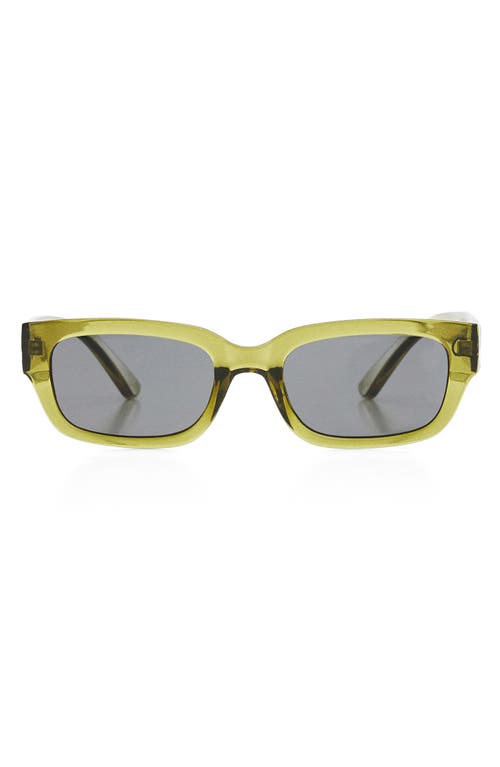 Mango Rectangular Sunglasses Green In Green