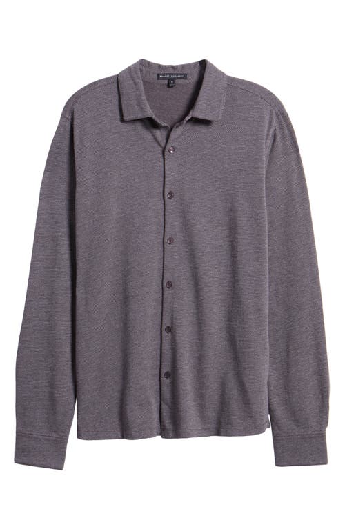 Robert Barakett Shearwood Herringbone Knit Button-up Shirt In Port