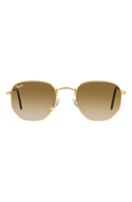 Ray Ban 51mm Gradient Aviator Sunglasses In Arista/ Clear Gradient Brown