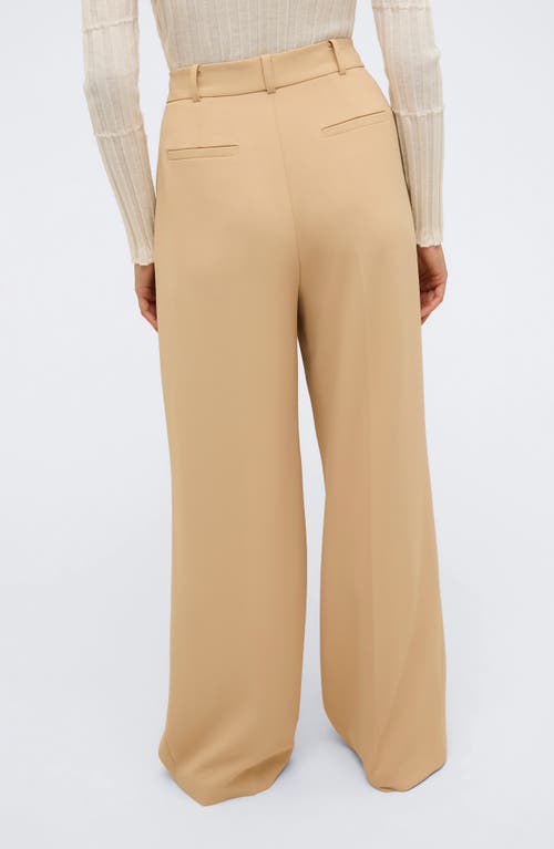 Shop Kenneth Cole Pleated High Waist Wide Leg Pants In Moonlight