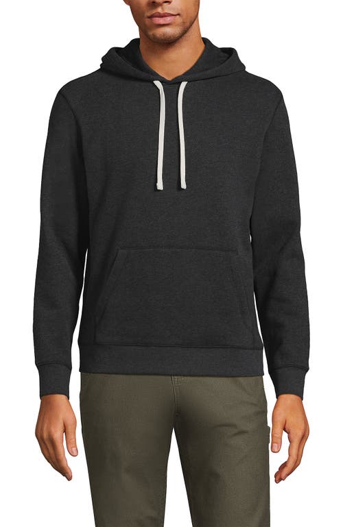 Shop Lands' End Long Sleeve Serious Sweats Pullover Hoodie In Dark Charcoal Heather