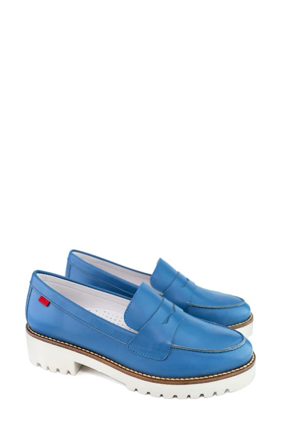 Shop Marc Joseph New York Morrison Ave Penny Loafer In Jeans Blue Napa